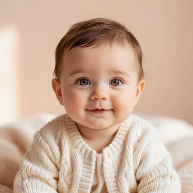 Cute AI baby preview, soft cream tones